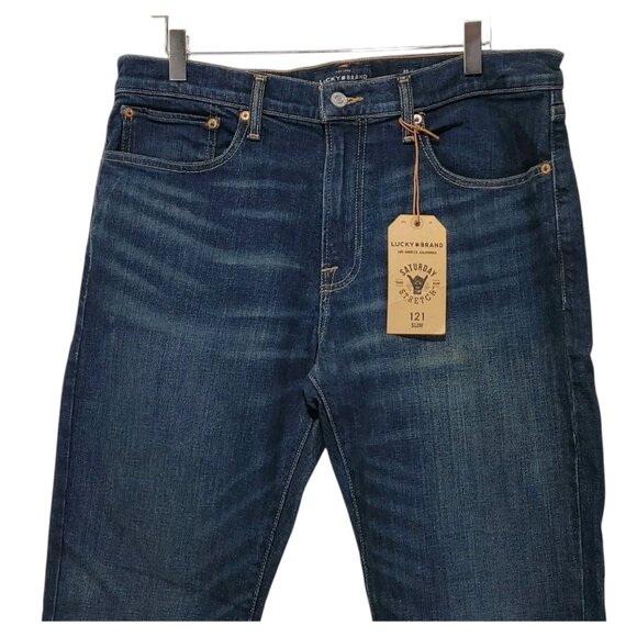Lucky Brand 121 Slim POMPONIO BEACH Men's Jeans Size 33 x 34 NEW - Picture 2 of 11